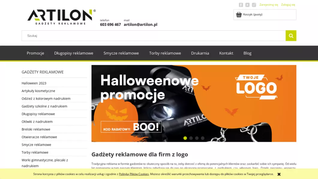 Gadżety reklamowe | Sklep internetowy ARTILON - podgląd