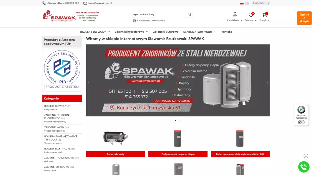 Spawak - producent wyrobów ze stali nierdzewnej - podgląd