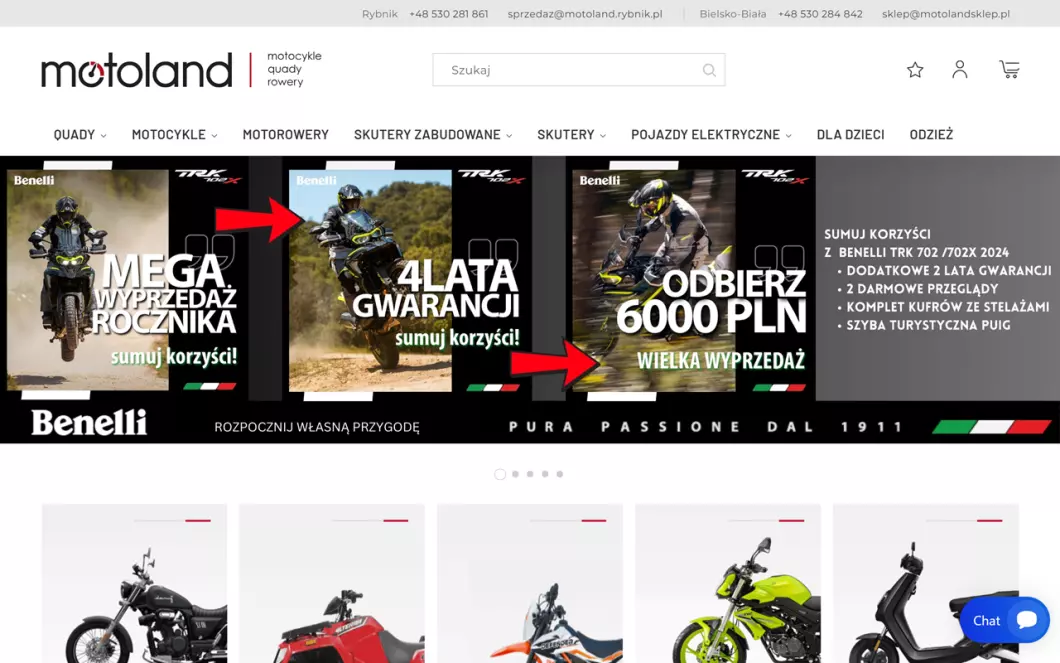 Internetowy sklep motocyklowy | MotoLand - podgląd